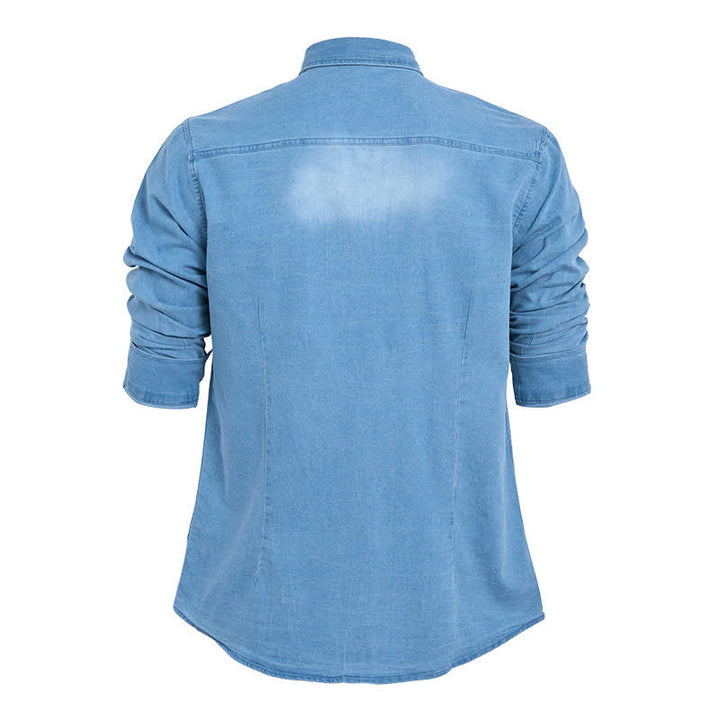 Chemise en jean décontractée style western pour homme avec poches poitrine - image 9
