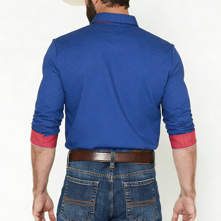 Chemise de cowboy pour homme Rugged West à motif fer à cheval et rose - image 2