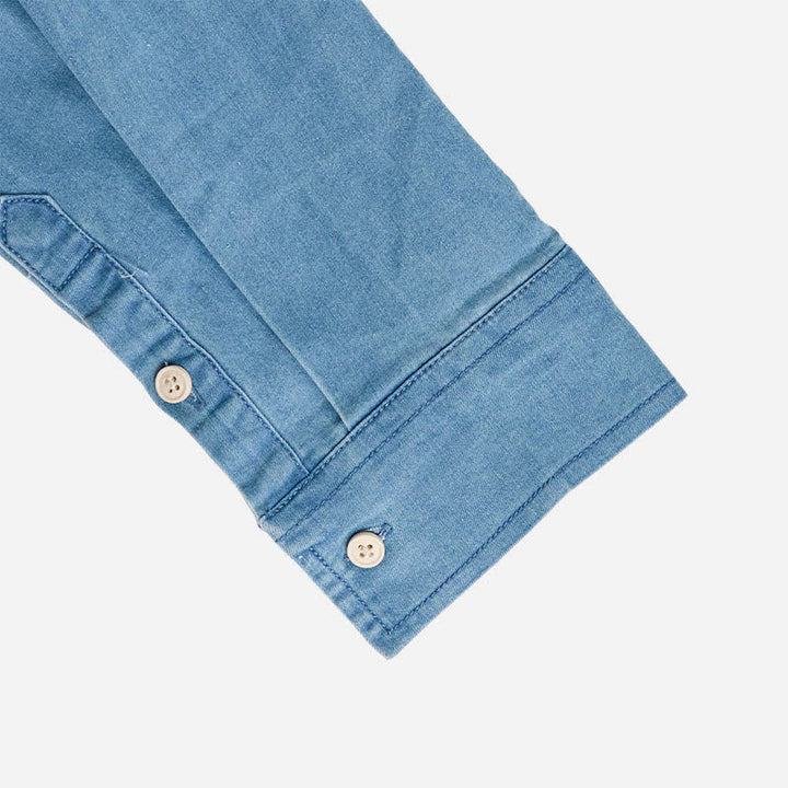 Chemise en jean décontractée style western pour homme avec poches poitrine - image 7