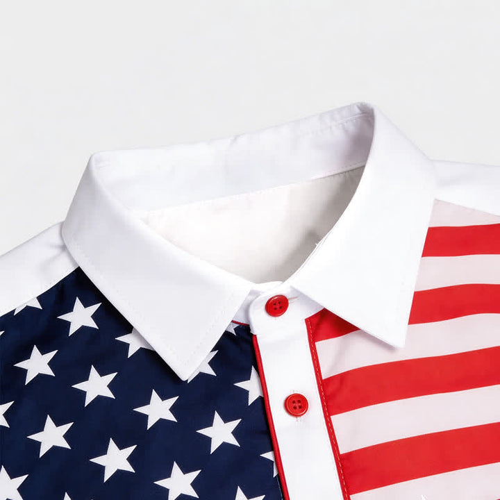 Chemise à boutons pour homme avec empiècement à motif drapeau américain western - image 6