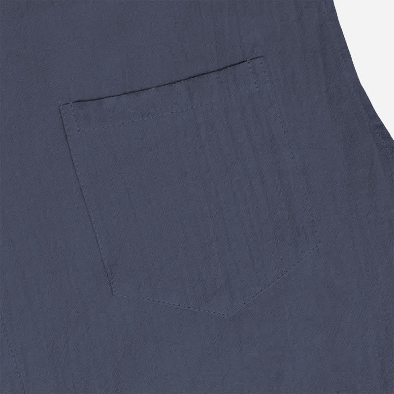 Chemise sans manches légère en lin pour homme, style décontracté plage et ranch. - image 6