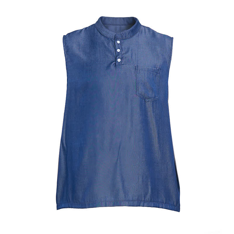 T-shirt sans manches d'été pour homme, couleur délavée - image 12