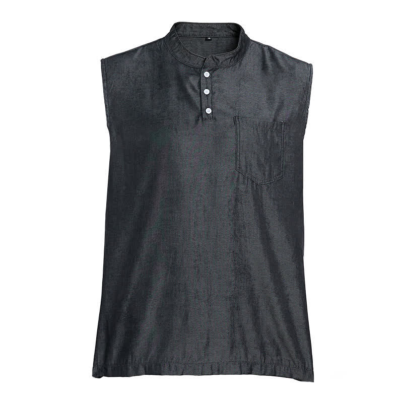 T-shirt sans manches d'été pour homme, couleur délavée - image 11