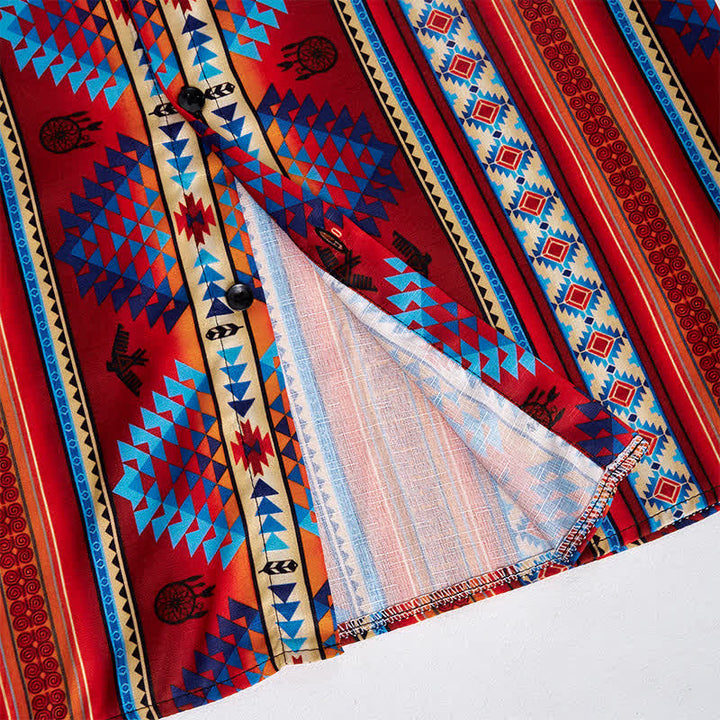 Chemise western orange pour homme, imprimée en 3D avec un motif tribal du sud-ouest - image 6