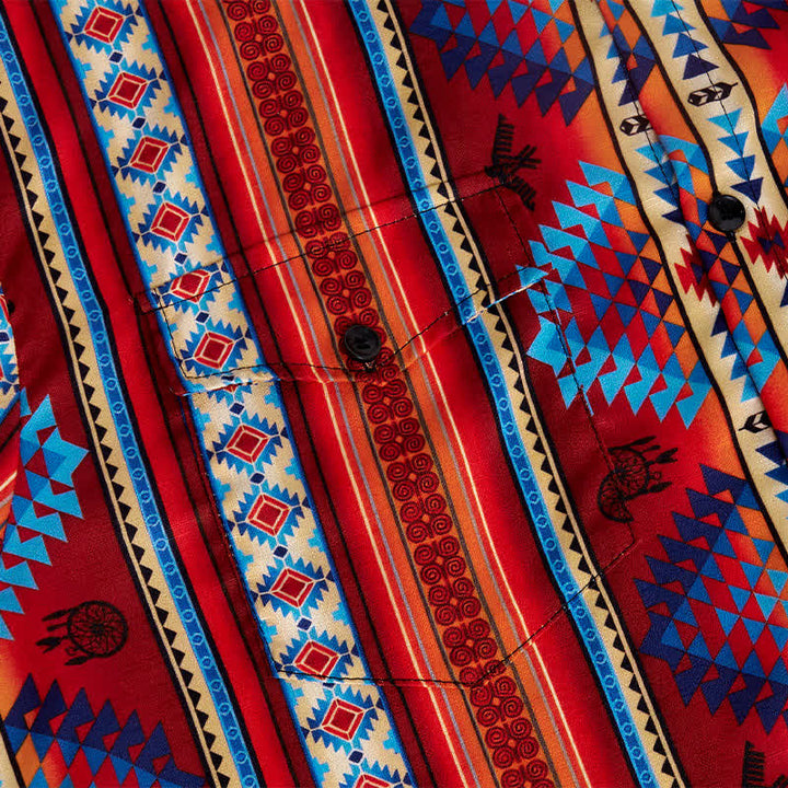 Chemise western orange pour homme, imprimée en 3D avec un motif tribal du sud-ouest - image 5