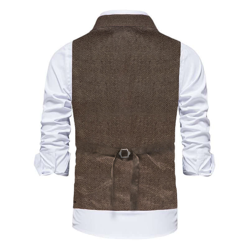 Gilet habillé pour homme avec col à revers et poches à rabat - image 7