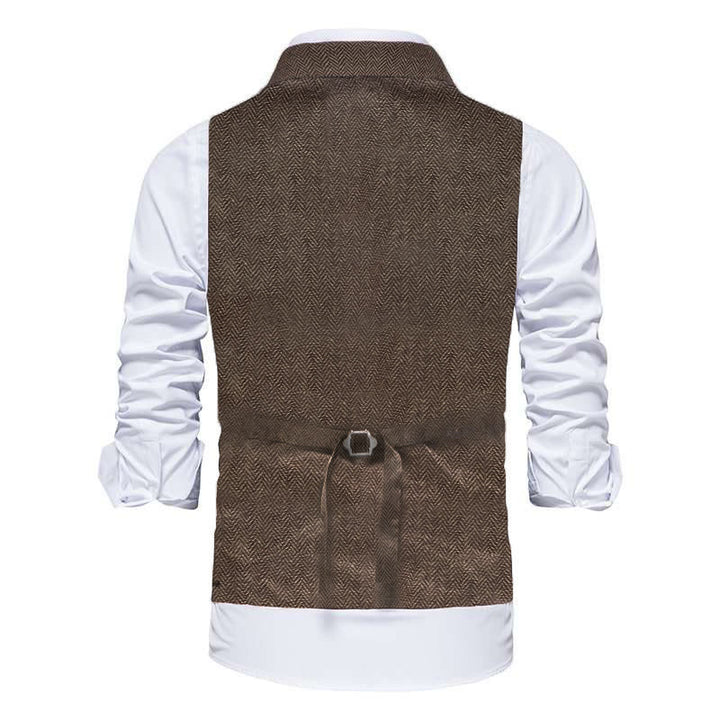 Gilet habillé pour homme avec col à revers et poches à rabat - image 7
