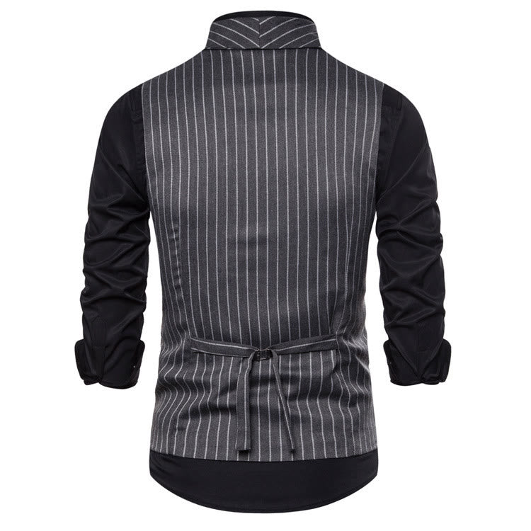 Gilet habillé rayé coupe ajustée pour homme - image 6