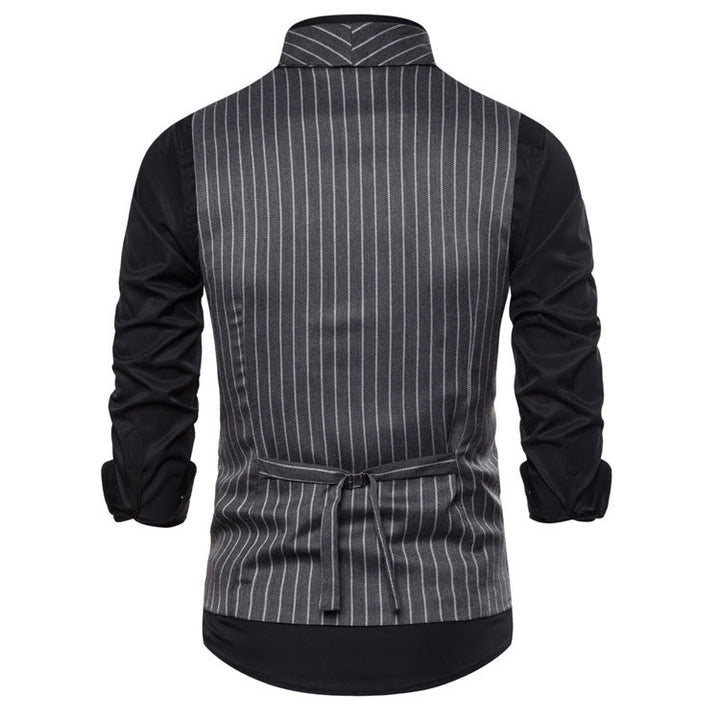 Gilet habillé rayé coupe ajustée pour homme - image 6
