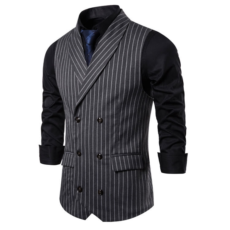 Gilet habillé rayé coupe ajustée pour homme - image 5