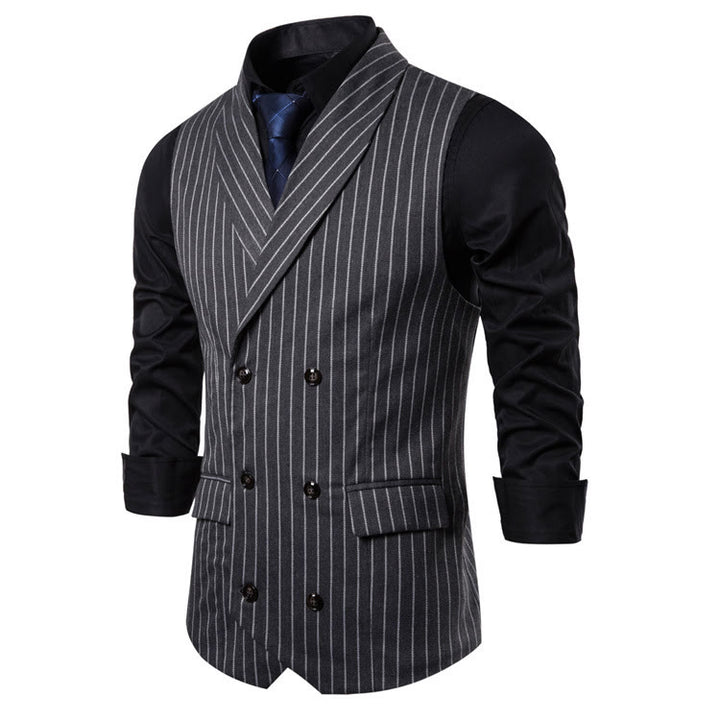 Gilet habillé rayé coupe ajustée pour homme - image 5