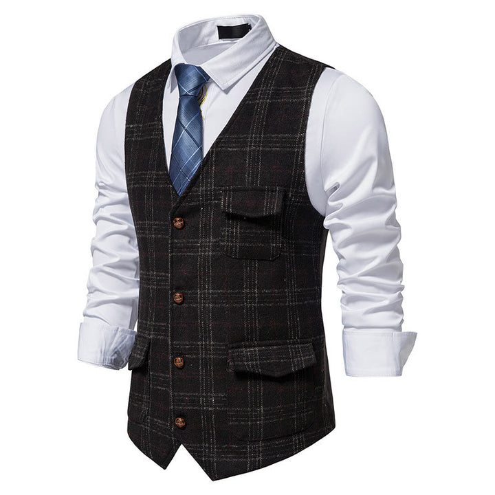 Gilet à carreaux vintage pour homme - image 8