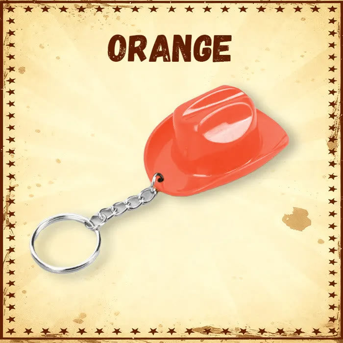 Porte-clés ouvre-bouteille multifonctionnel en forme de chapeau de cowboy rétro - Orange - image 7