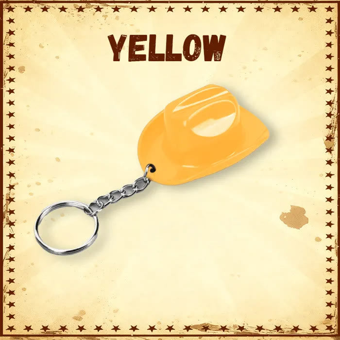 Porte-clés ouvre-bouteille multifonctionnel en forme de chapeau de cowboy rétro - Jaune - image 5