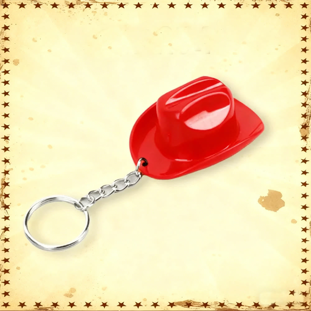 Porte-clés ouvre-bouteille multifonctionnel en forme de chapeau de cowboy rétro - Rouge - image 4