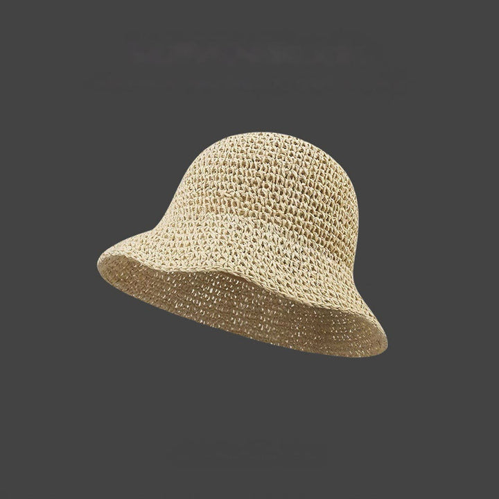 Chapeau de paille respirant en maille crochet pour femme, idéal pour l'été au quotidien. - Beige - Réglable (environ 54 à 58 cm) - image 5