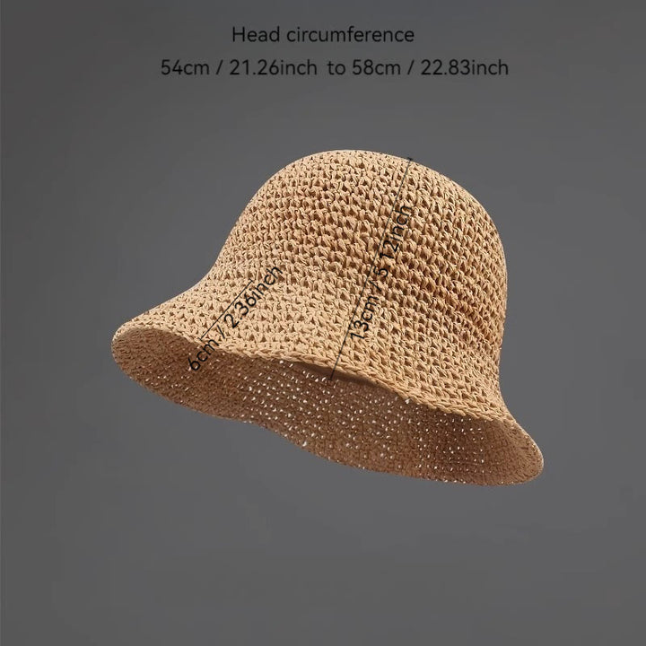 Chapeau de paille respirant en maille crochet pour femme, idéal pour l'été au quotidien. - image 4