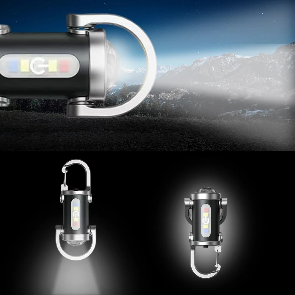 Mini lampe torche LED multifonctionnelle étanche avec porte-clés - image 2
