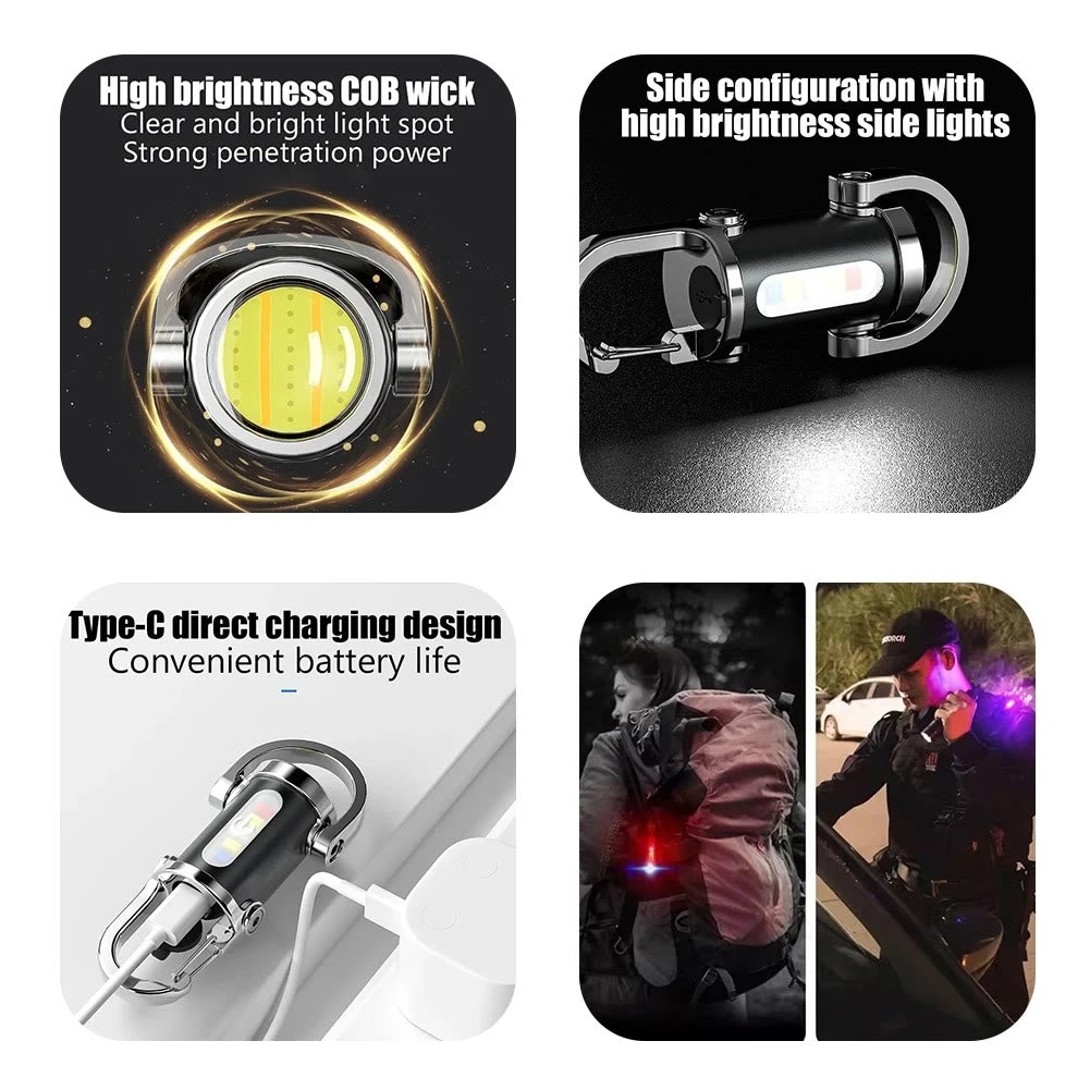Mini lampe torche LED multifonctionnelle étanche avec porte-clés - image 4