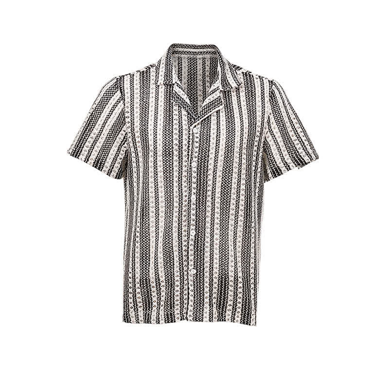 Chemise d'été classique à rayures texturées pour homme - image 7