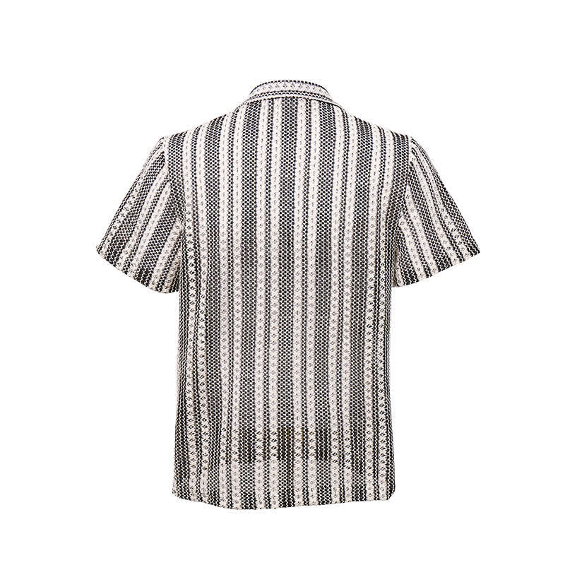 Chemise d'été classique à rayures texturées pour homme - image 8