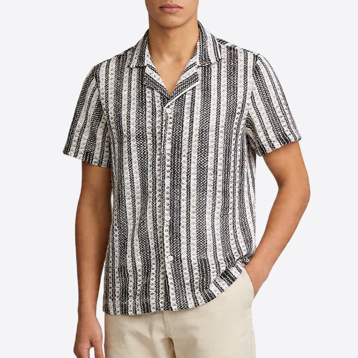 Chemise d'été classique à rayures texturées pour homme - image 1