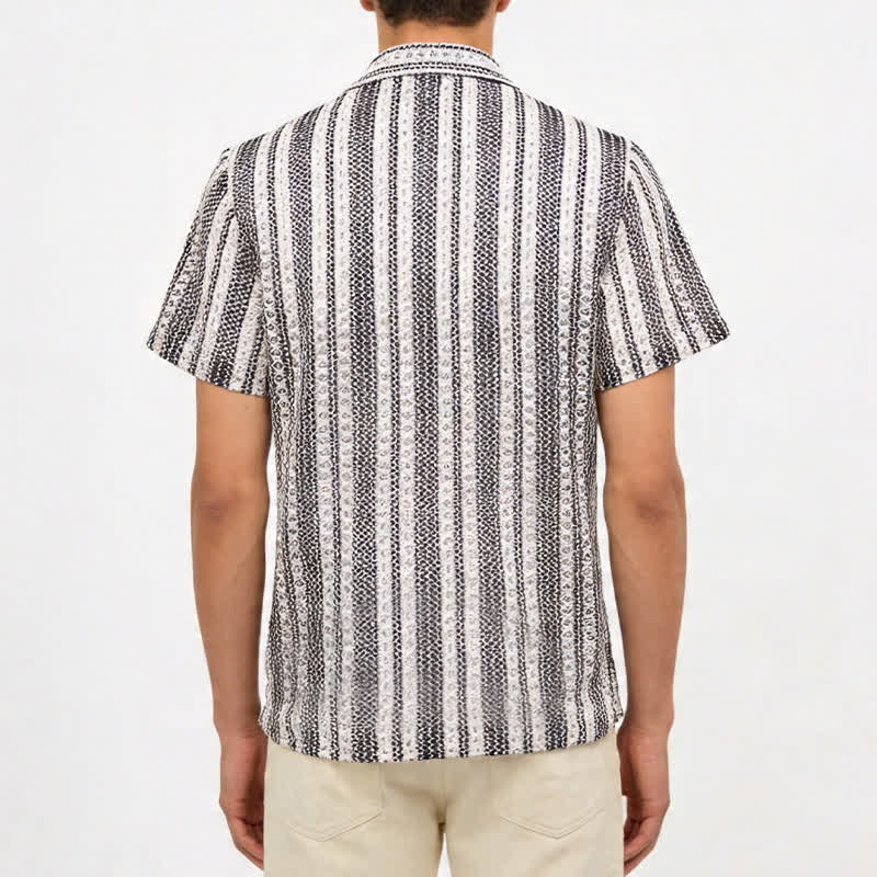 Chemise d'été classique à rayures texturées pour homme - image 2