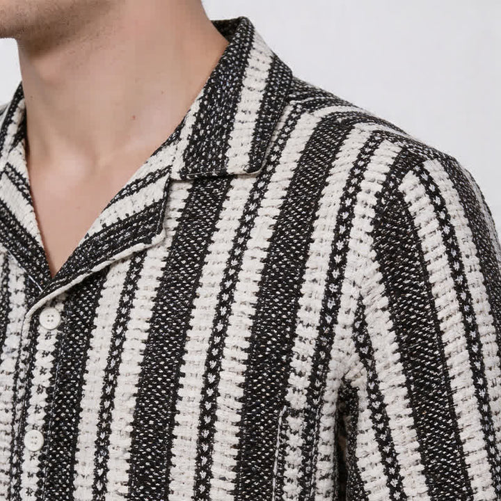 Chemise d'été classique à rayures texturées pour homme - image 3