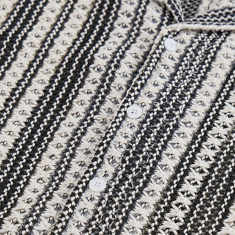 Chemise d'été classique à rayures texturées pour homme - image 4
