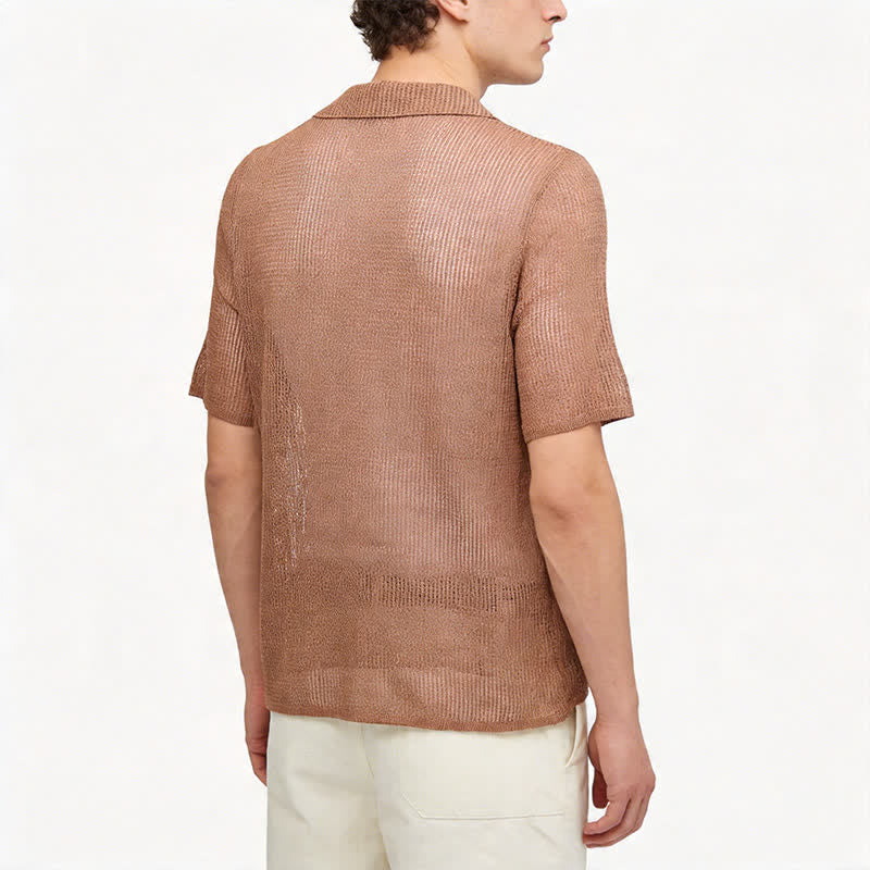 Chemise en maille ajourée décontractée pour homme - image 2