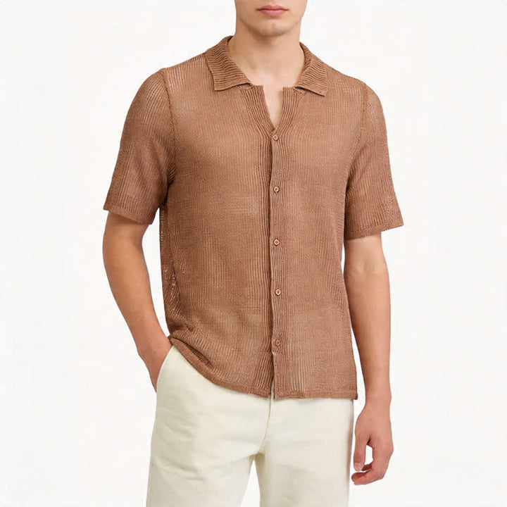Chemise en maille ajourée décontractée pour homme - image 1