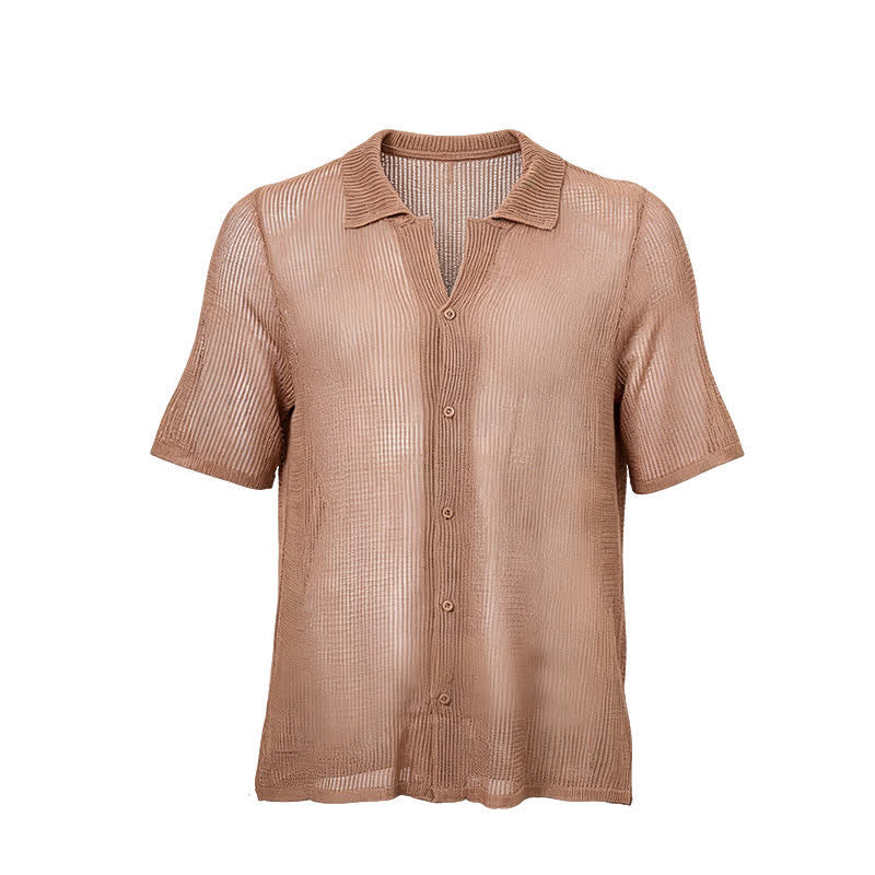 Chemise en maille ajourée décontractée pour homme - image 7