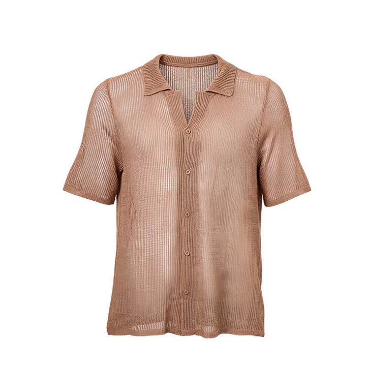Chemise en maille ajourée décontractée pour homme - image 7