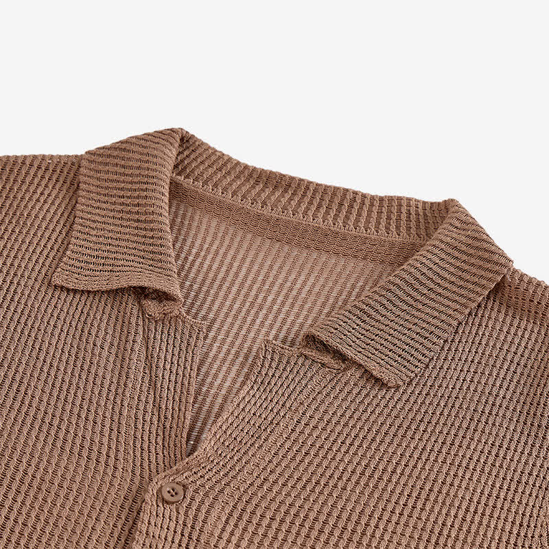 Chemise en maille ajourée décontractée pour homme - image 3