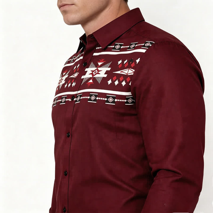 Chemise à boutons pour homme, imprimé aztèque du sud-ouest - image 3
