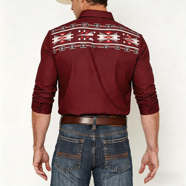 Chemise à boutons pour homme, imprimé aztèque du sud-ouest - image 2