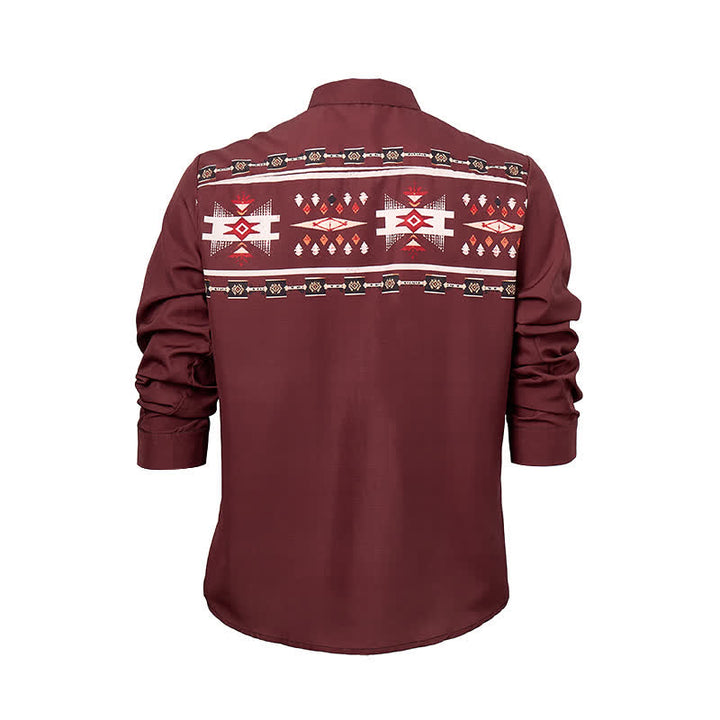 Chemise à boutons pour homme, imprimé aztèque du sud-ouest - image 8