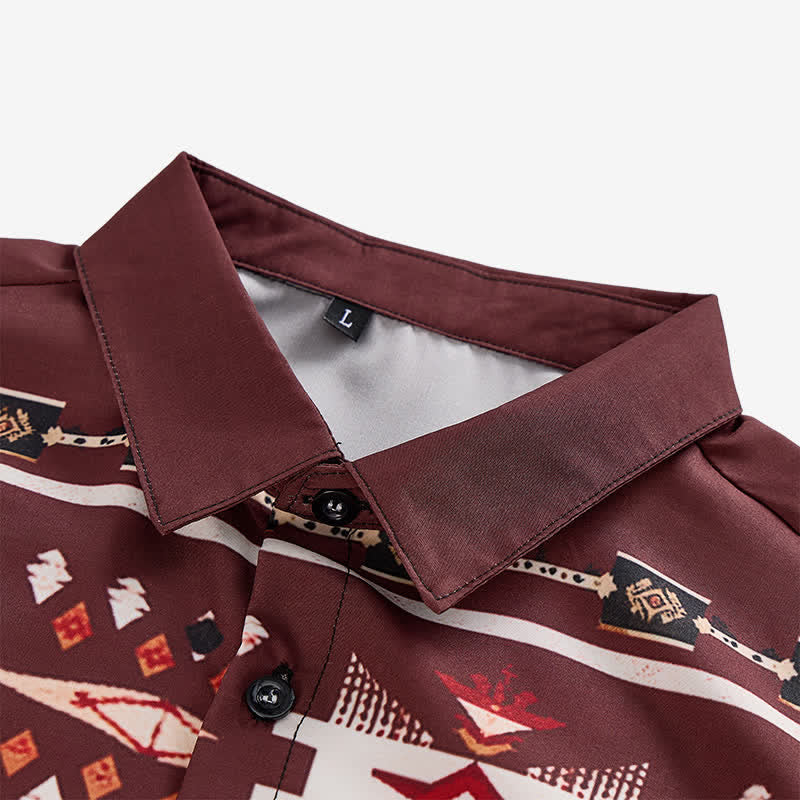 Chemise à boutons pour homme, imprimé aztèque du sud-ouest - image 4