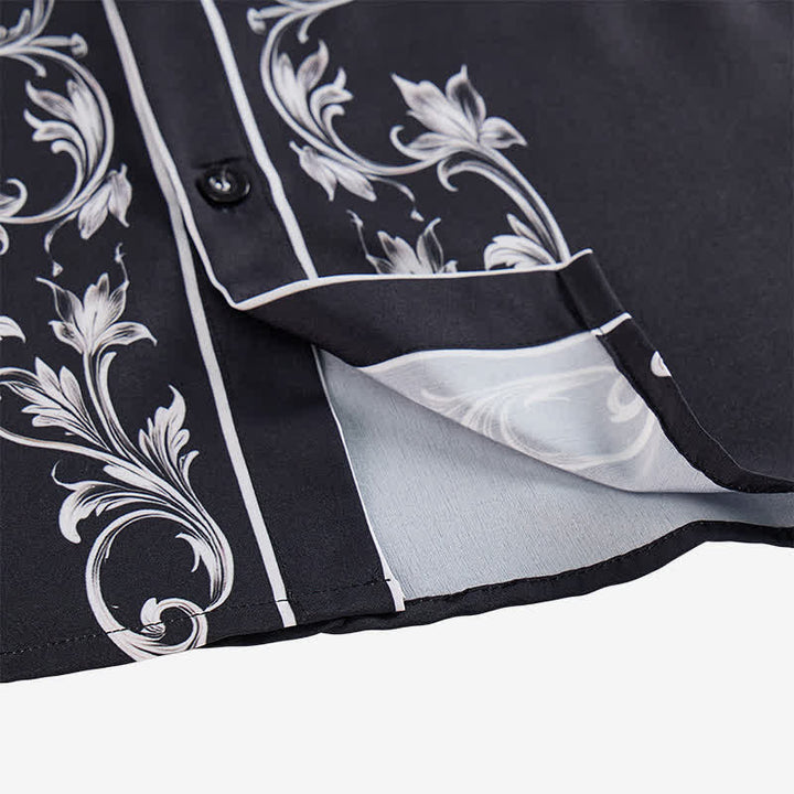 Chemise western pour homme à imprimé floral noir et blanc - image 6