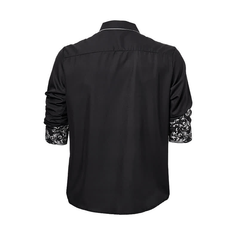 Chemise western pour homme à imprimé floral noir et blanc - image 9