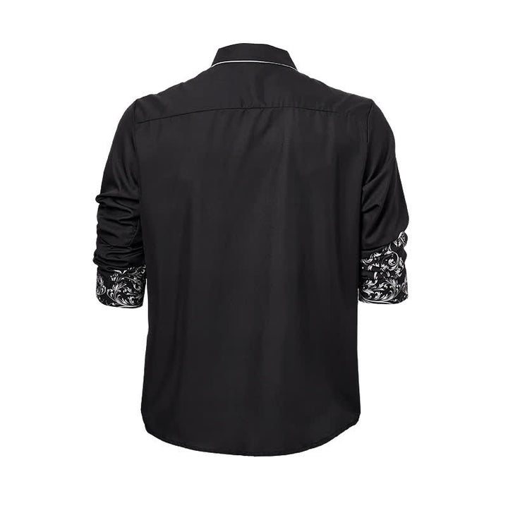 Chemise western pour homme à imprimé floral noir et blanc - image 9