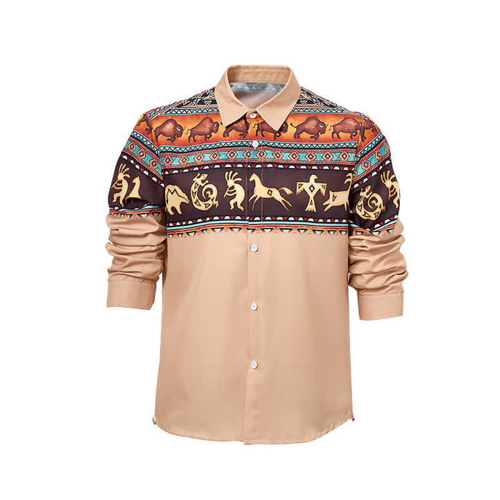 Chemise pour homme à motif de bison et d'animaux, style western amérindien - image 8