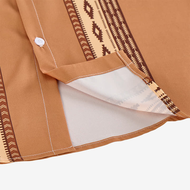 Chemise ethnique occidentale à imprimé géométrique aztèque pour homme - image 6