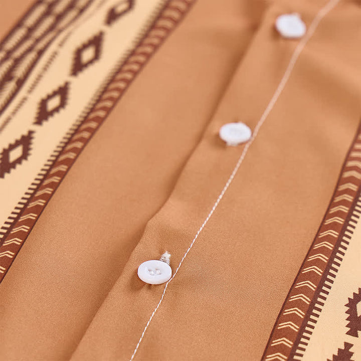 Chemise ethnique occidentale à imprimé géométrique aztèque pour homme - image 5