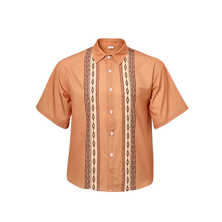 Chemise ethnique occidentale à imprimé géométrique aztèque pour homme - image 8
