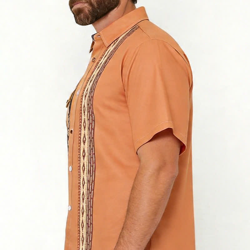 Chemise ethnique occidentale à imprimé géométrique aztèque pour homme - image 3