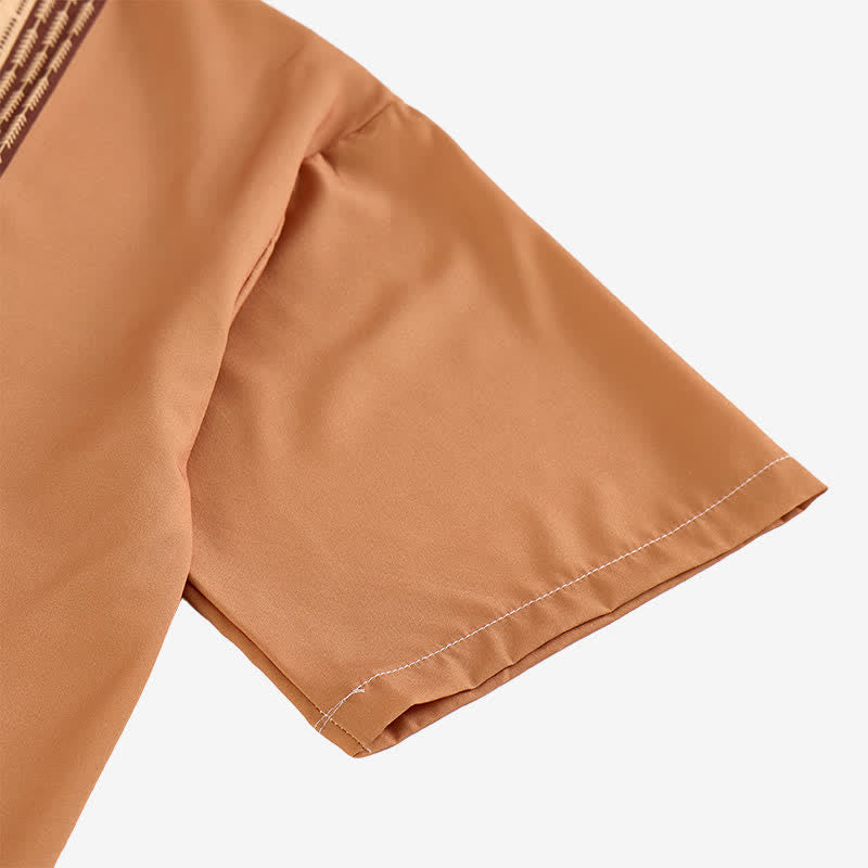 Chemise ethnique occidentale à imprimé géométrique aztèque pour homme - image 7