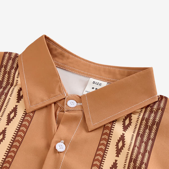 Chemise ethnique occidentale à imprimé géométrique aztèque pour homme - image 4