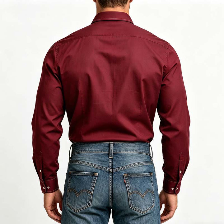 Chemise sophistiquée à manches longues de style rétro pour homme - image 2