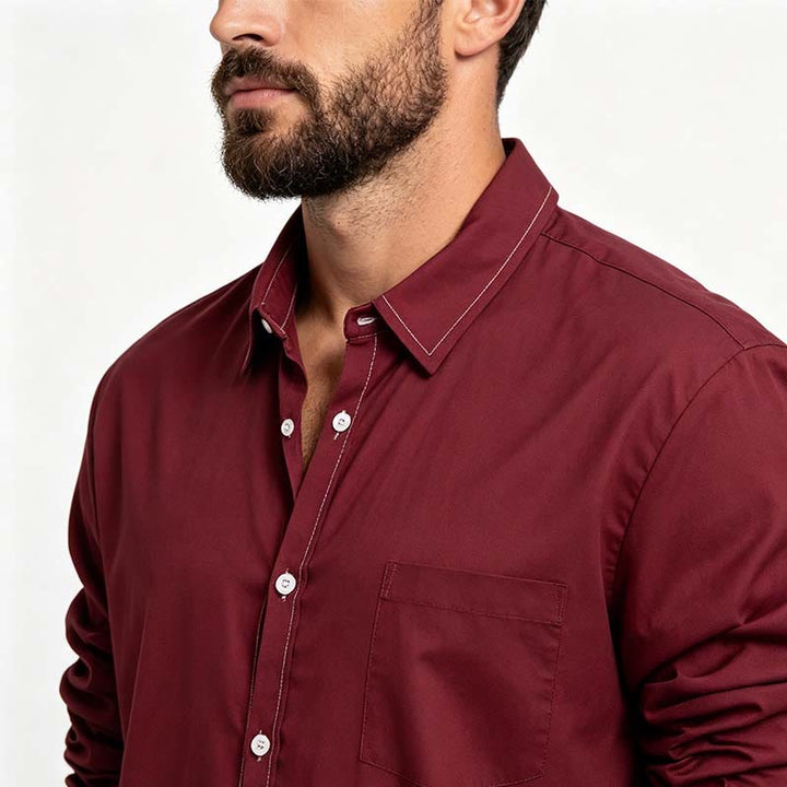 Chemise sophistiquée à manches longues de style rétro pour homme - image 3